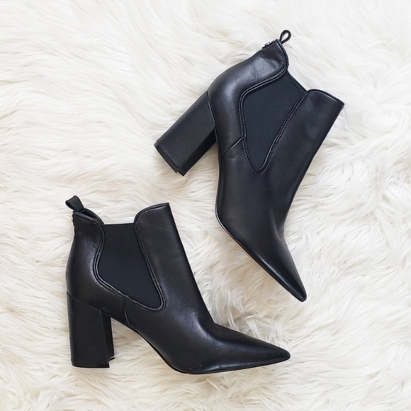 Marc Fisher Taci Pointy Toe Ankle Bootie Black Leather Size 8 - Picture 2 of 9